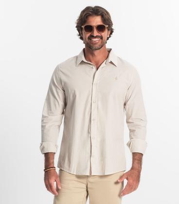 Imagem de Camisa Social Masculina Manga Longa Diametro Marrom