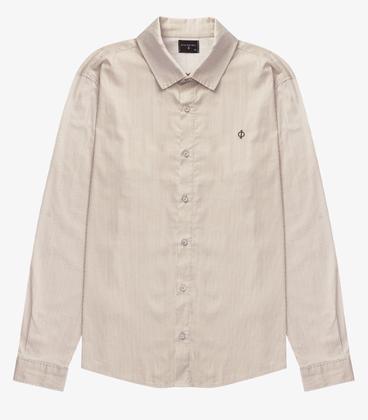 Imagem de Camisa Social Masculina Manga Longa Diametro Marrom