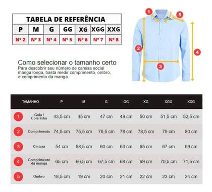 Imagem de Camisa Social Masculina Slim Fit Luxo