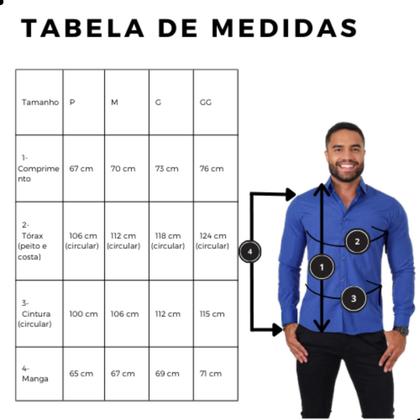 Imagem de Camisa social masculina slin algodão luxo