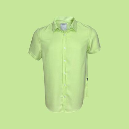 Imagem de Camisa Social Masculina Verde Claro Manga Curta Viscose