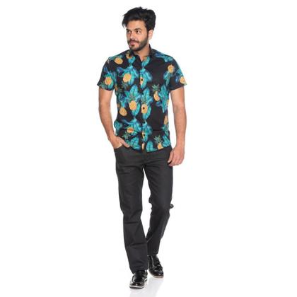 Imagem de Camisa Social Teodoro Masculina MC Slim Tropical Casual