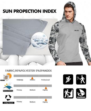 Imagem de Camisa solar com capuz WELIGU de manga comprida UPF 50+ com proteção UV