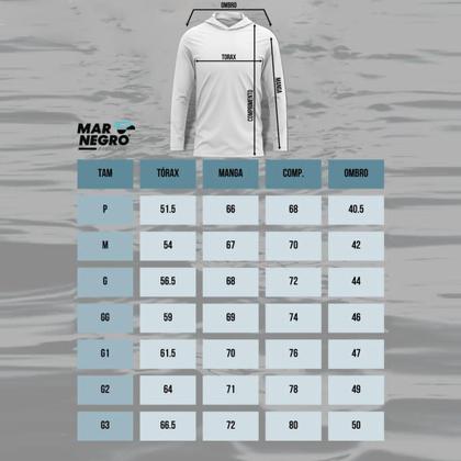 Imagem de Camisa Sublimada com Capuz Proteção Solar UV Estonada Azul - Mar Negro