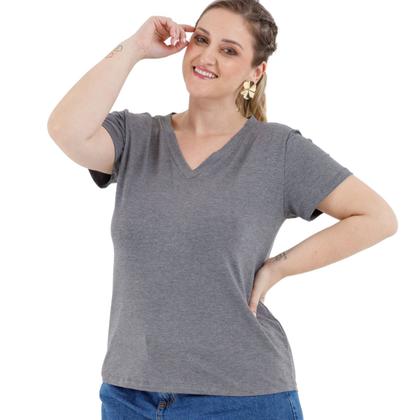 Imagem de Camisa T-shirts Plus Size Blusa Decote V Lisa 3013.6.C2
