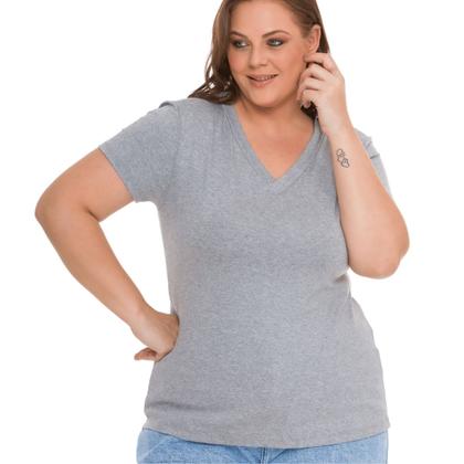 Imagem de Camisa T-shirts Plus Size Blusa Decote V Lisa 3013.6.C2