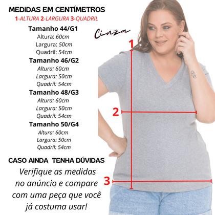 Imagem de Camisa T-shirts Plus Size Blusa Decote V Lisa 3013.6.C2