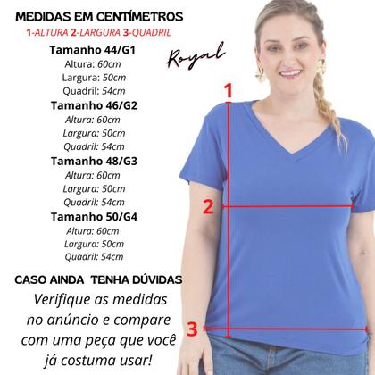 Imagem de Camisa T-shirts Plus Size Blusa Decote V Lisa 3013.6.C2