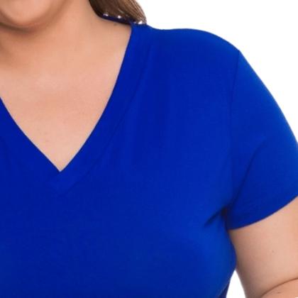 Imagem de Camisa T-shirts Plus Size Blusa Decote V Lisa 3013.6.C2