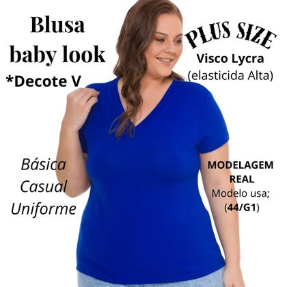 Imagem de Camisa T-shirts Plus Size Blusa Decote V Lisa 3013.6.C2