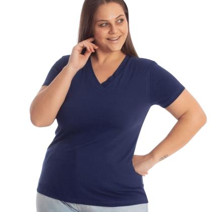 Imagem de Camisa T-shirts Plus Size Blusa Decote V Lisa 3013.6.C2