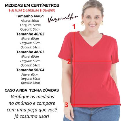 Imagem de Camisa T-shirts Plus Size Blusa Decote V Lisa 3013.6.C2