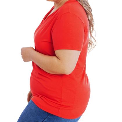 Imagem de Camisa T-shirts Plus Size Blusa Decote V Lisa 3013.6.C2