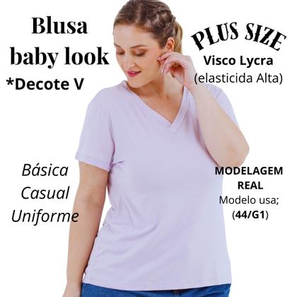 Imagem de Camisa T-shirts Plus Size Blusa Decote V Lisa 3013.6.C2