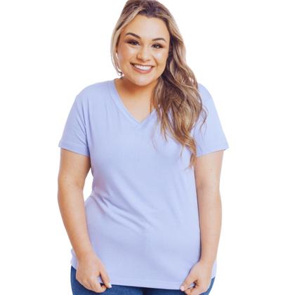 Imagem de Camisa T-shirts Plus Size Blusa Decote V Lisa 3013.6.C2