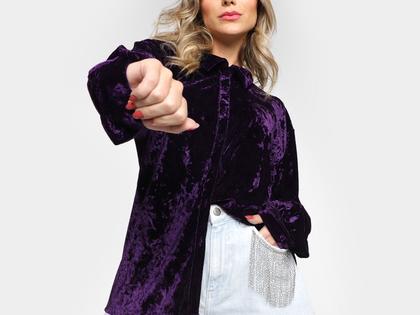 Imagem de Camisa Vista Magalu Alongada Veludo