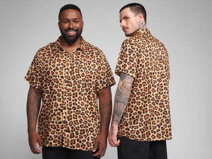 Imagem de Camisa Vista Magalu Manga Curta Viscose Onça