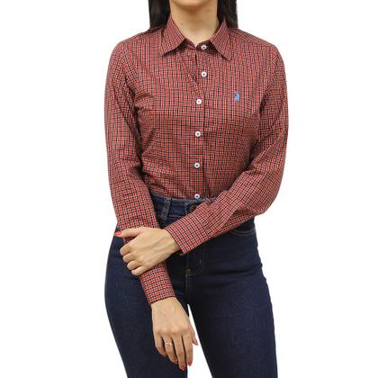 Imagem de Camisa Xadrez Feminina Manga Longa Vermelha Austin 37523