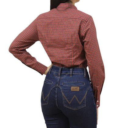 Imagem de Camisa Xadrez Feminina Manga Longa Vermelha Austin 37523