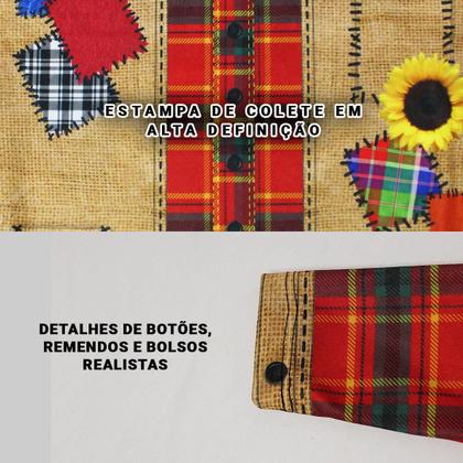 Imagem de Camisa Xadrez Festa Junina Infantil pra Menino Blusa Quadriculada Manga Longa de Frio Dança Escola Quermesse Quadrilha