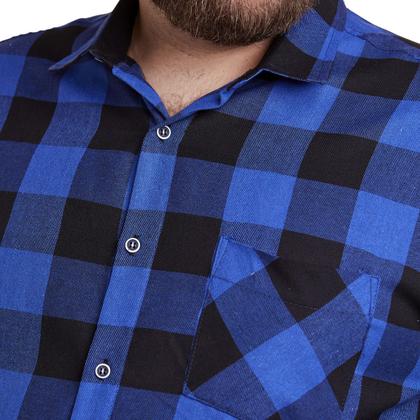 Imagem de Camisa Xadrez Plus Size Masculino Flanelado Manga Longa