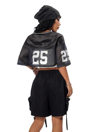 Imagem de Camisas Crop Top SOLY HUX Jersey para mulheres Y2k Streetwear