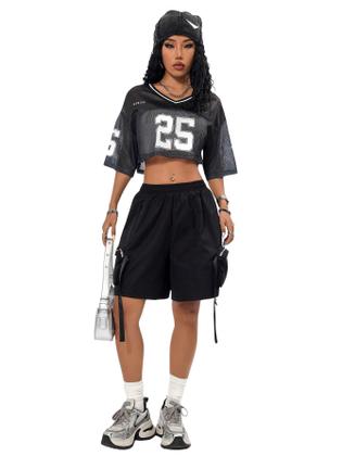 Imagem de Camisas Crop Top SOLY HUX Jersey para mulheres Y2k Streetwear