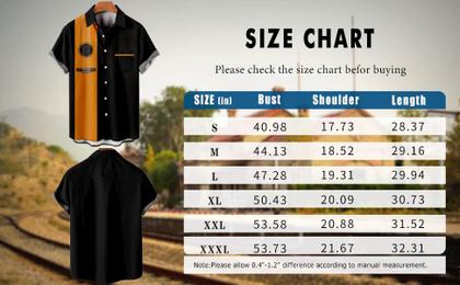 Imagem de Camisas de boliche CURBODO com estampa havaiana retrô de manga curta masculina