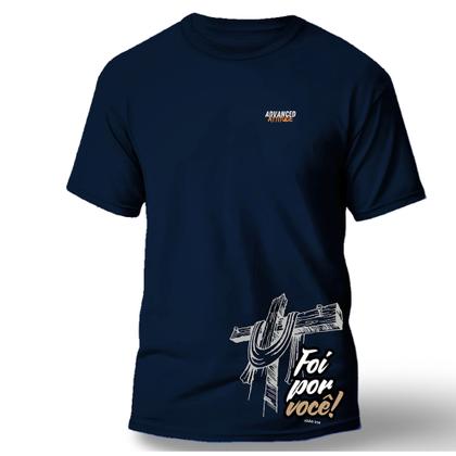 Imagem de Camiseta 100% Algodão - Fio 30.1- estampada mensagem cristã cruz