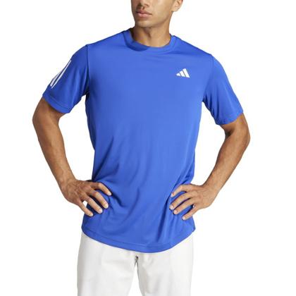 Imagem de Camiseta Adidas Club 3-Stripes Tennins Cor: Azul E Branco - Tamanho: GG