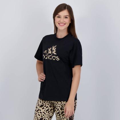 Imagem de Camiseta Adidas Graphic Animal Print Feminina Preta