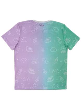 Imagem de Camiseta Adulta Chá Revelação Menino ou Menina Elefantinhos Verde e Lilás