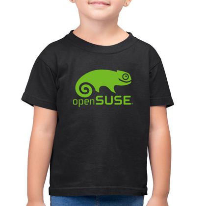 Imagem de Camiseta Algodão Infantil openSUSE Linux Logo - Foca na Moda