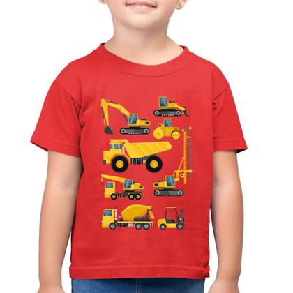 Imagem de Camiseta Algodão Infantil Veículos de construção - Foca na Moda