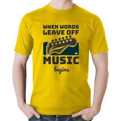 Imagem de Camiseta Algodão When words leave off music begins - Foca na Moda