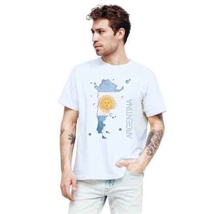 Imagem de Camiseta Argentina Mapa Camisa Personalizada Blusa Adulto Algodão com Poliéster