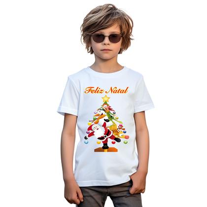 Imagem de Camiseta Árvore de Feliz Natal Natalina Camisa Personalizada Blusa Infantil e Juvenil Algodão com Poliéster