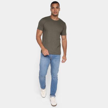 Camiseta Básica Hering Slim Manga Curta Masculina - Chumbo, G