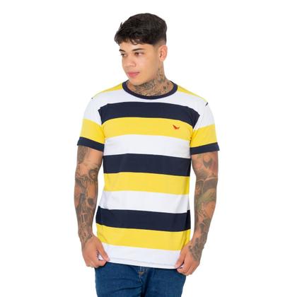 Imagem de Camiseta Básica Listrada Masculina Estilo Clássico para seu Visual