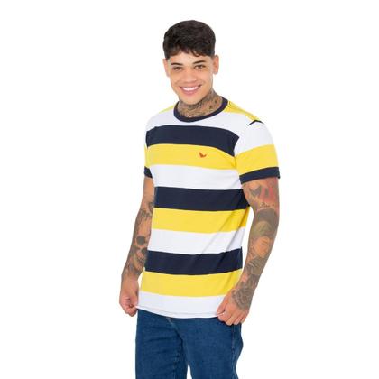 Imagem de Camiseta Básica Listrada Masculina Estilo Clássico para seu Visual