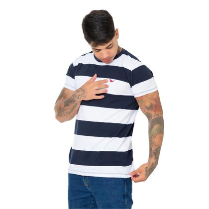 Imagem de Camiseta Básica Listrada Masculina Estilo Clássico para seu Visual