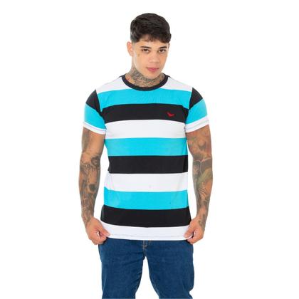 Imagem de Camiseta Básica Listrada Masculina Estilo Clássico para seu Visual