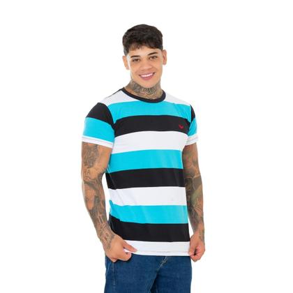 Imagem de Camiseta Básica Listrada Masculina Estilo Clássico para seu Visual