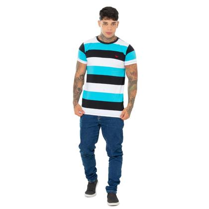 Imagem de Camiseta Básica Listrada Masculina Estilo Clássico para seu Visual