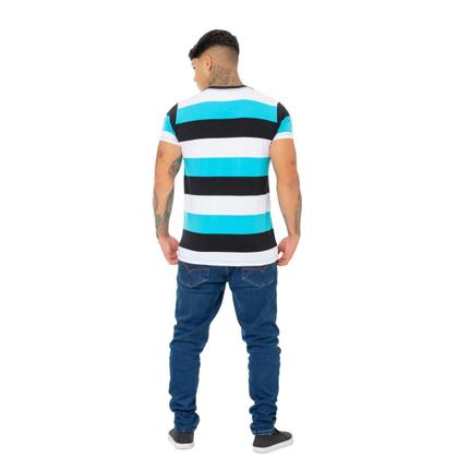 Imagem de Camiseta Básica Listrada Masculina Estilo Clássico para seu Visual