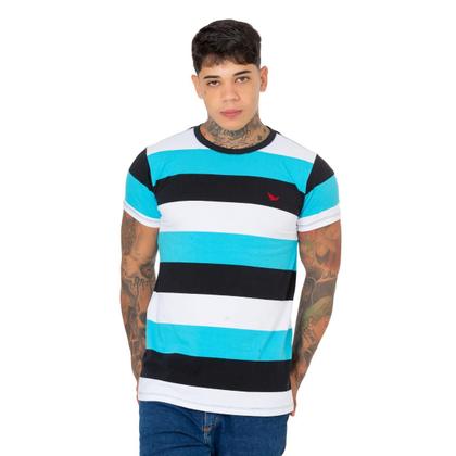 Imagem de Camiseta Básica Listrada Masculina Estilo Clássico para seu Visual