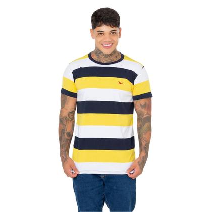 Imagem de Camiseta Básica Listrada Masculina Estilo Clássico para seu Visual