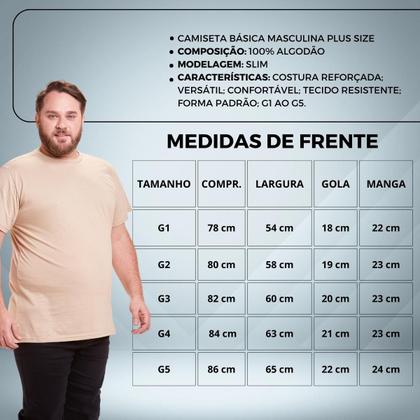 Imagem de camiseta Básica Masculina Plus Size Algodão