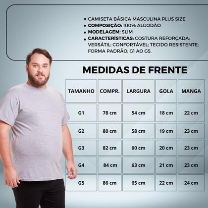 Imagem de camiseta Básica Masculina Plus Size Algodão