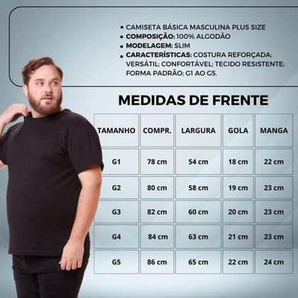 Imagem de camiseta Básica Masculina Plus Size Algodão